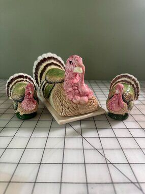 Vintage Brinn's Thanksgiving Turkey Serving Set w/ Boxes